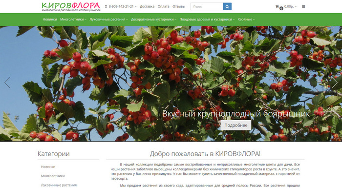 «Киров Флора» - Интернет-магазин садовых растений